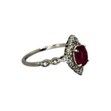 PT900 Ruby=1.11cts Diamond Ring w/Cert