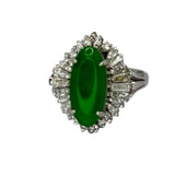 PT900 A Jade ( FEI CUI), Diamond=0.8cts Ring w/Cert