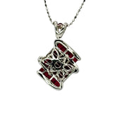 18KWG Ruby=1.7cts, Diamond 0.2cts Pendant w/Chain And Cert
