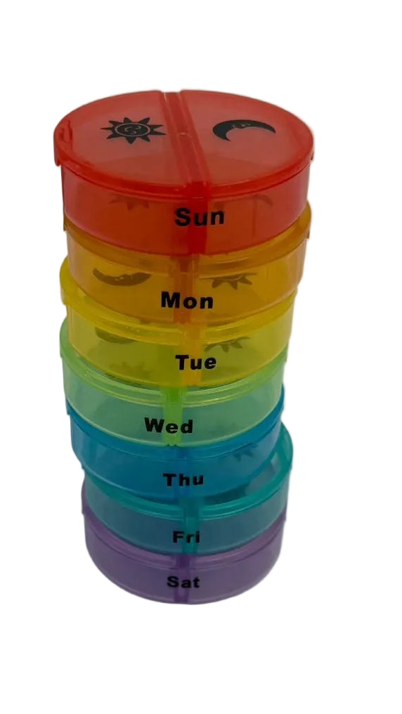 7 Day Round Pill Container (2x Daily) Main image