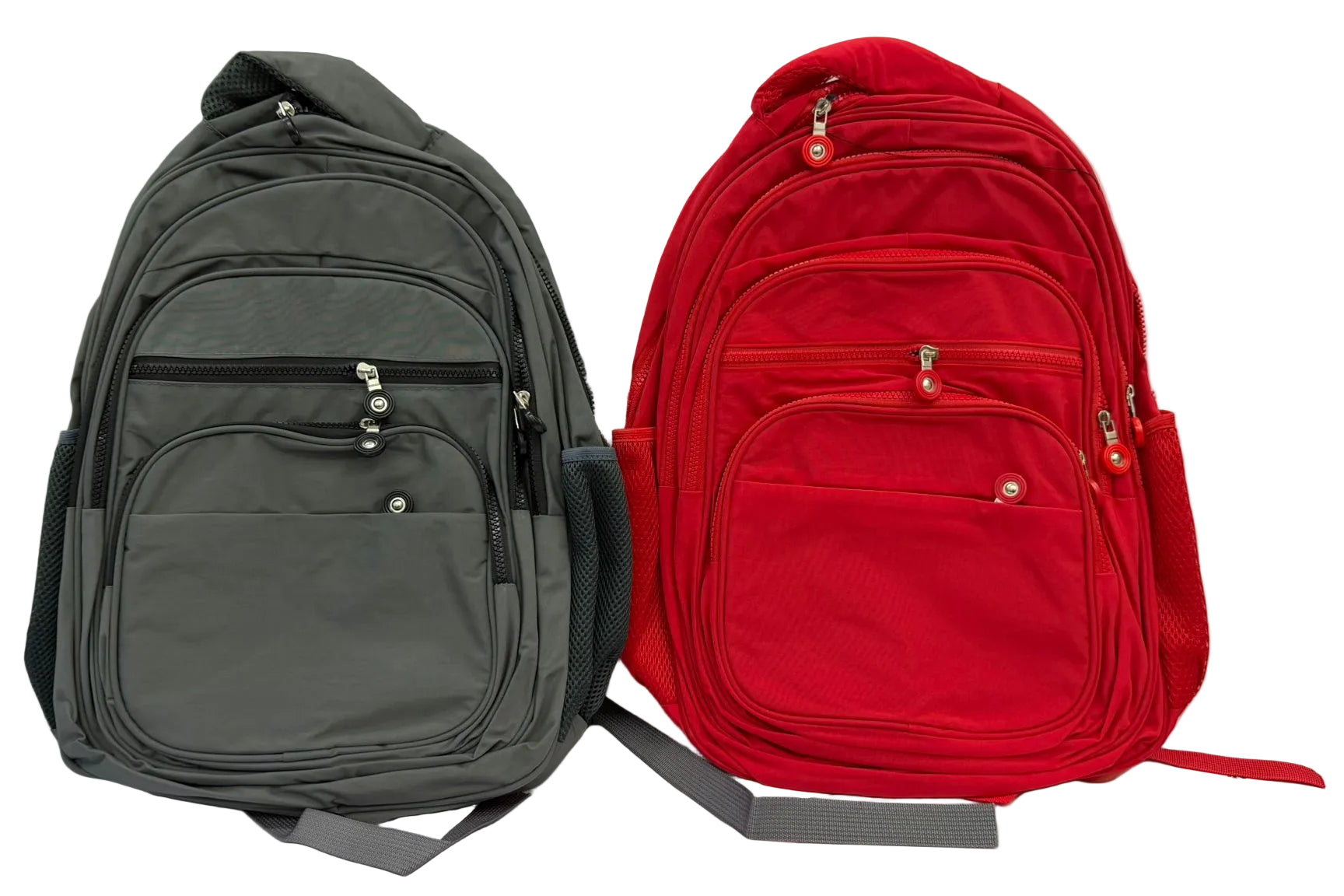6 Zip Backpack Red & Grey Main image