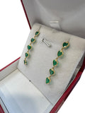Emerald 18K Yellow Gold Heart Shapes Earring