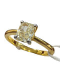18K Yellow Gold Radiant-Cut Diamond Solitaire Ring