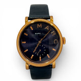 WATCH-UNI/QZ/BLACK DIAL/GOLD/LTHR STRAP/BOX MARC JACOBS