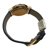 WATCH-UNI/QZ/BLACK DIAL/GOLD/LTHR STRAP/BOX MARC JACOBS