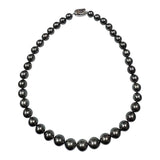 925Silver Tahiti Black South Sea Pearl=9-11.7mm Necklace w/Cert, Length 44cm