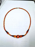 18KYG Amber=3.1-10.4mm Necklace