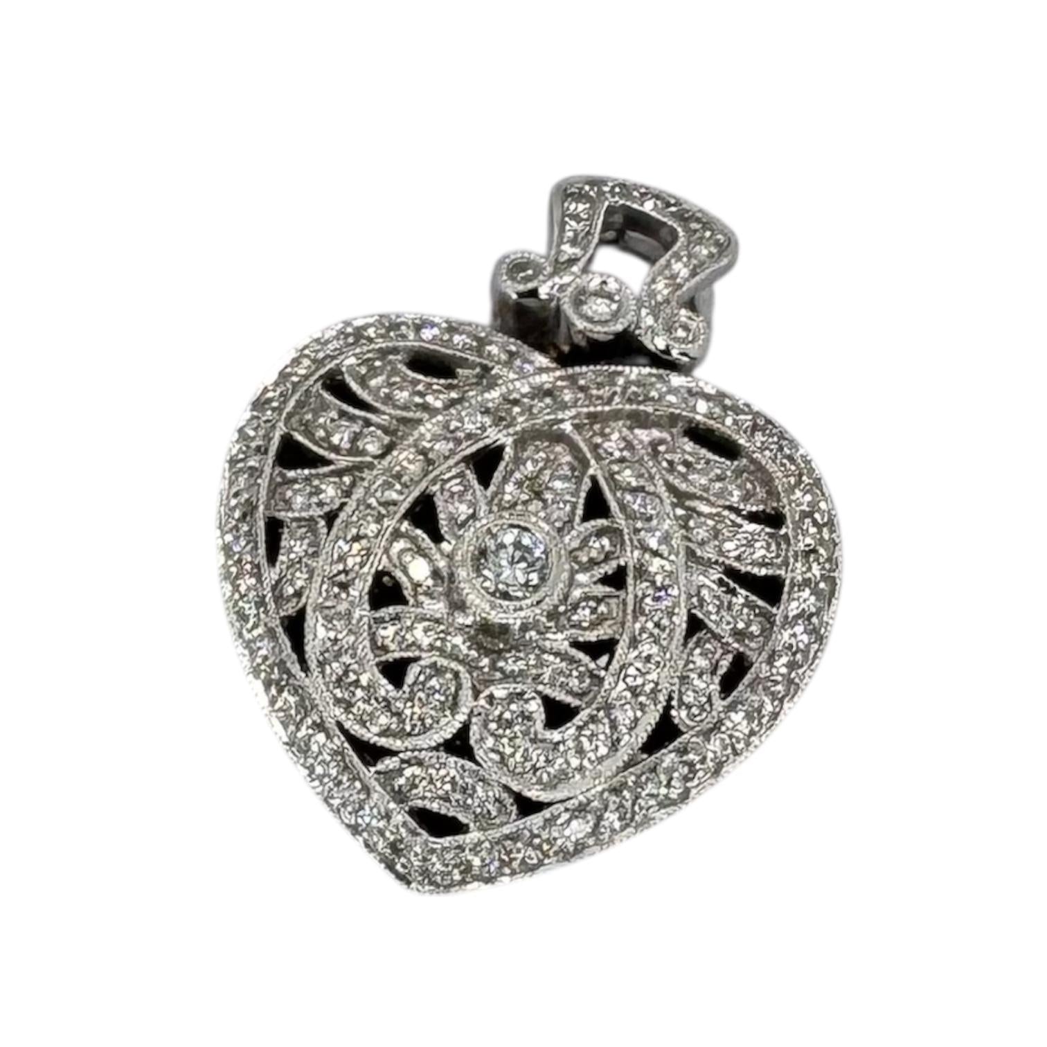 750WG Heart Shape Diamond Pendant Main image