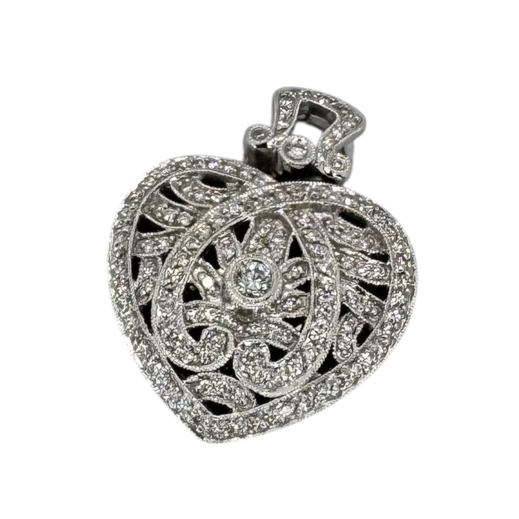 750WG Heart Shape Diamond Pendant