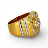 750YWG 2 tones Diamond D1=1.5cts Men Ring w/Cert