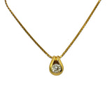 18KYG Natural Diamond=1.01cts Necklace w/Cert