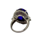 PT900 Black Opal=12.22cts, Diamond=1.06cts Ring w/Cert