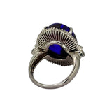 PT900 Black Opal=12.22cts, Diamond=1.06cts Ring w/Cert