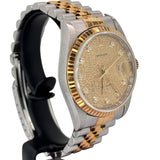 Rolex 16233 Datejust 18k Half Gold Diamond Index with Computer dial Watch, 36mm