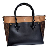 Louis Vuitton On My Side MM Black Calf Leather & Monogram Canvas Handbag M53823