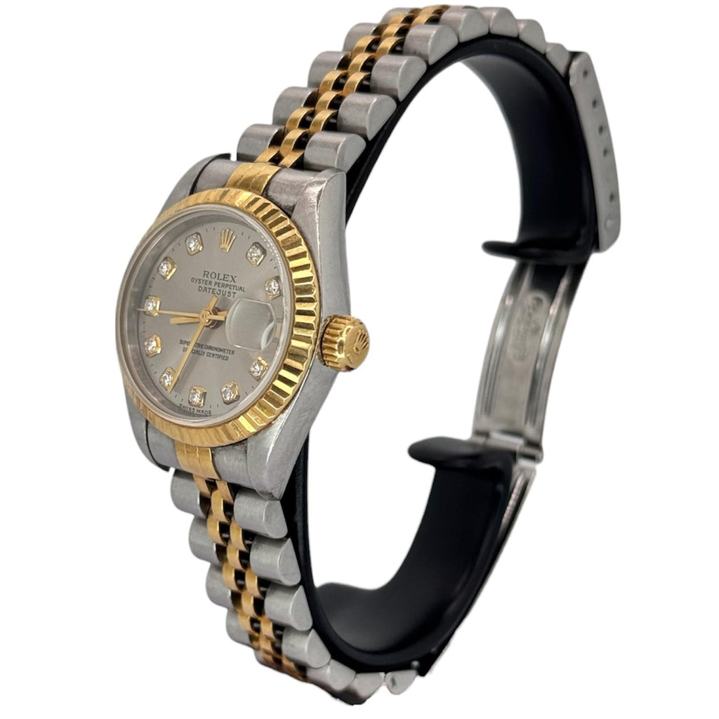 Rolex 69173 18K Half Gold Diamond Index Automatic Watch, 26mm