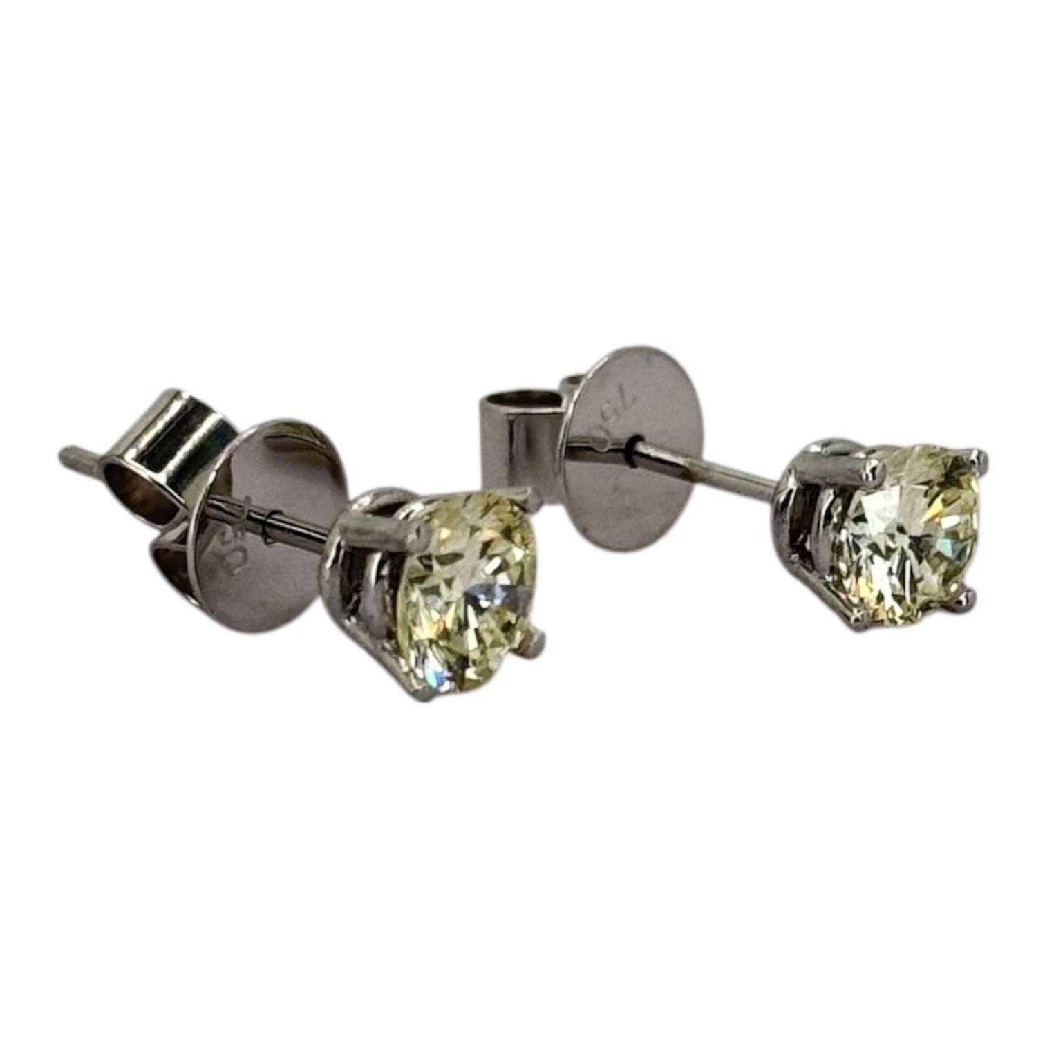 750WG Solitaire Diamond2=1.36cts Earring