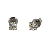 750WG Solitaire Diamond2=1.36cts Earring