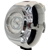 Gucci YA137102A Sync XXL White Dial Rubber Strap Men's Watch, 46mm