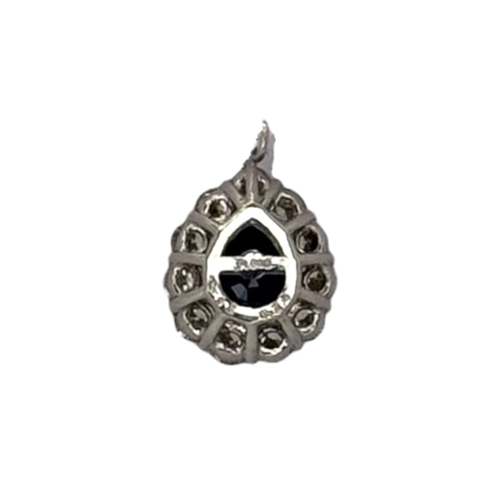 PT900 Blue Sapphire=0.42Cts, Diamond 0.24Cts Pendant w/Cert