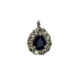 PT900 Blue Sapphire=0.42Cts, Diamond 0.24Cts Pendant w/Cert