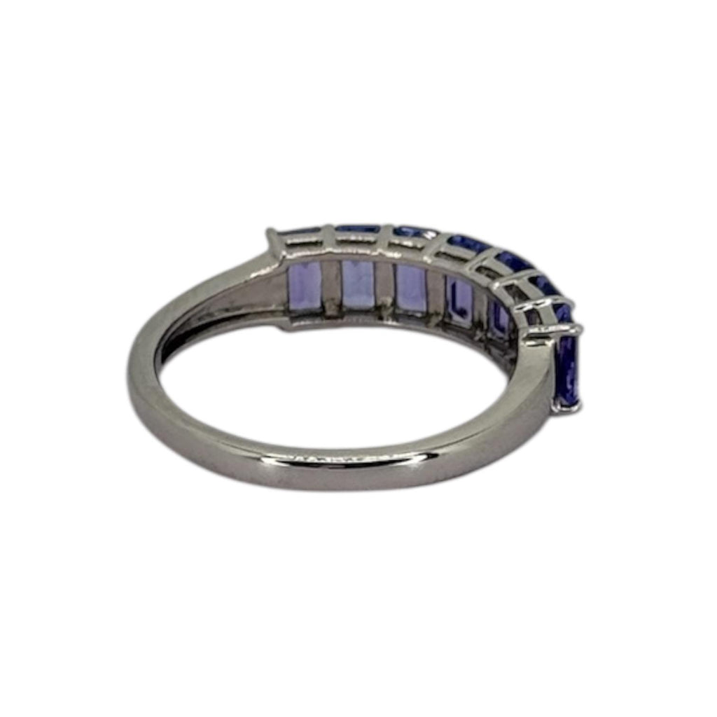 PT950 Tennis Tanzanite7=1.8Cts Ring w/Cert