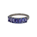 PT950 Tennis Tanzanite7=1.8Cts Ring w/Cert