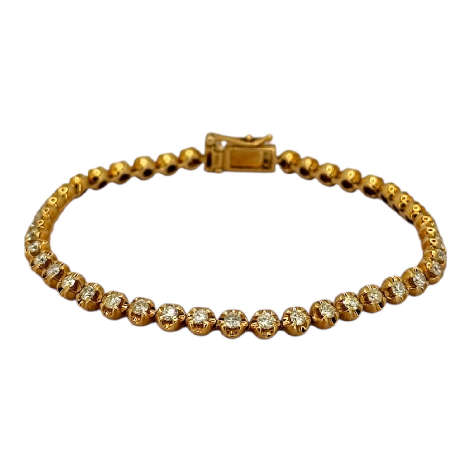 18KYG Tennis Diamond Bracelet, Length 17cm Main image