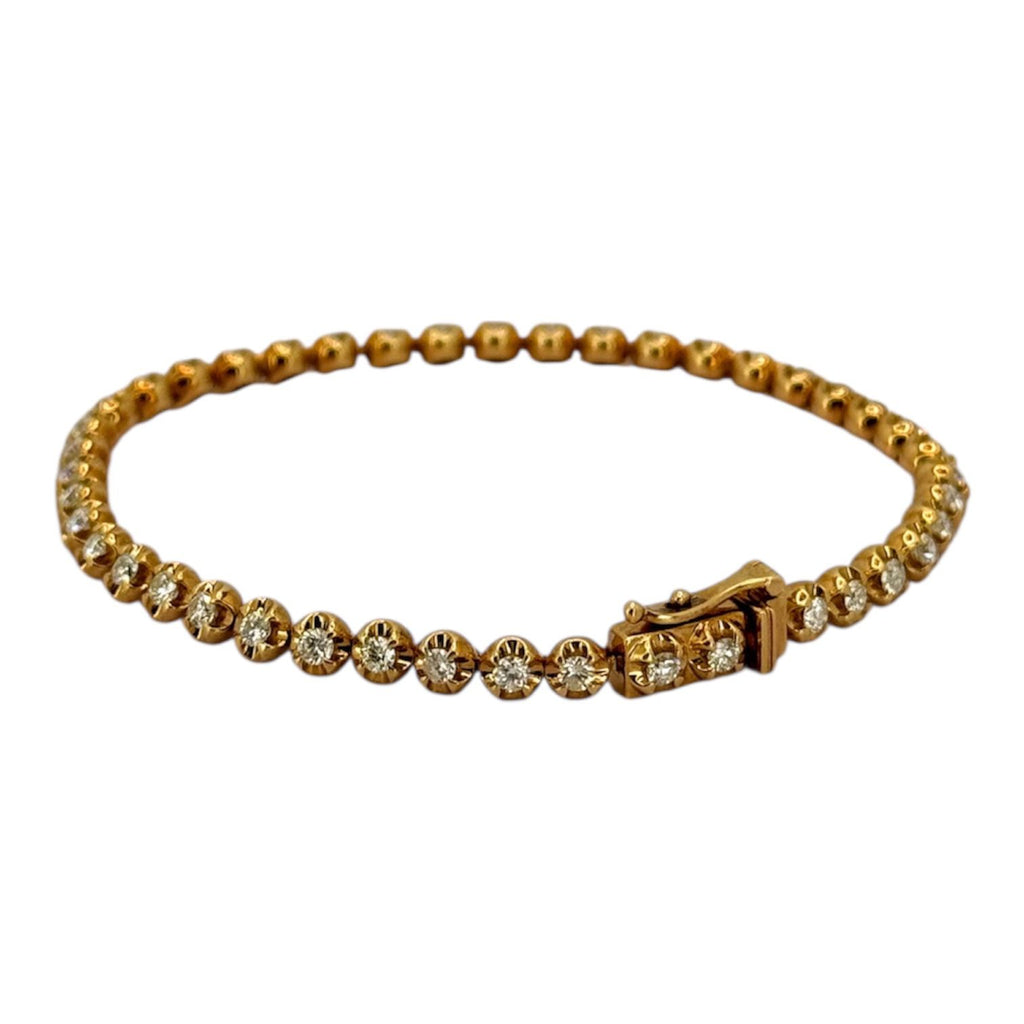 18KYG Tennis Diamond Bracelet, Length 17cm