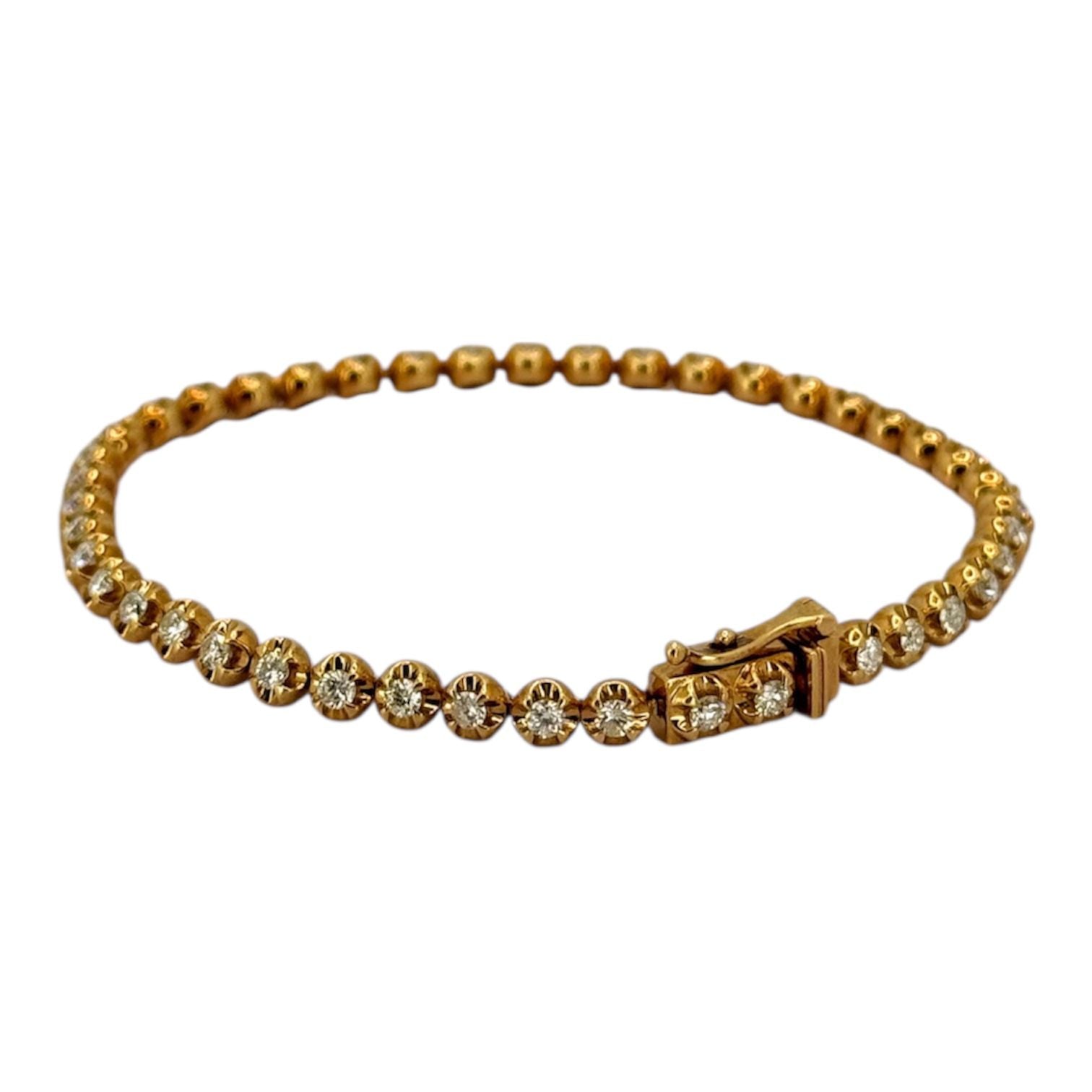 18KYG Tennis Diamond Bracelet, Length 17cm