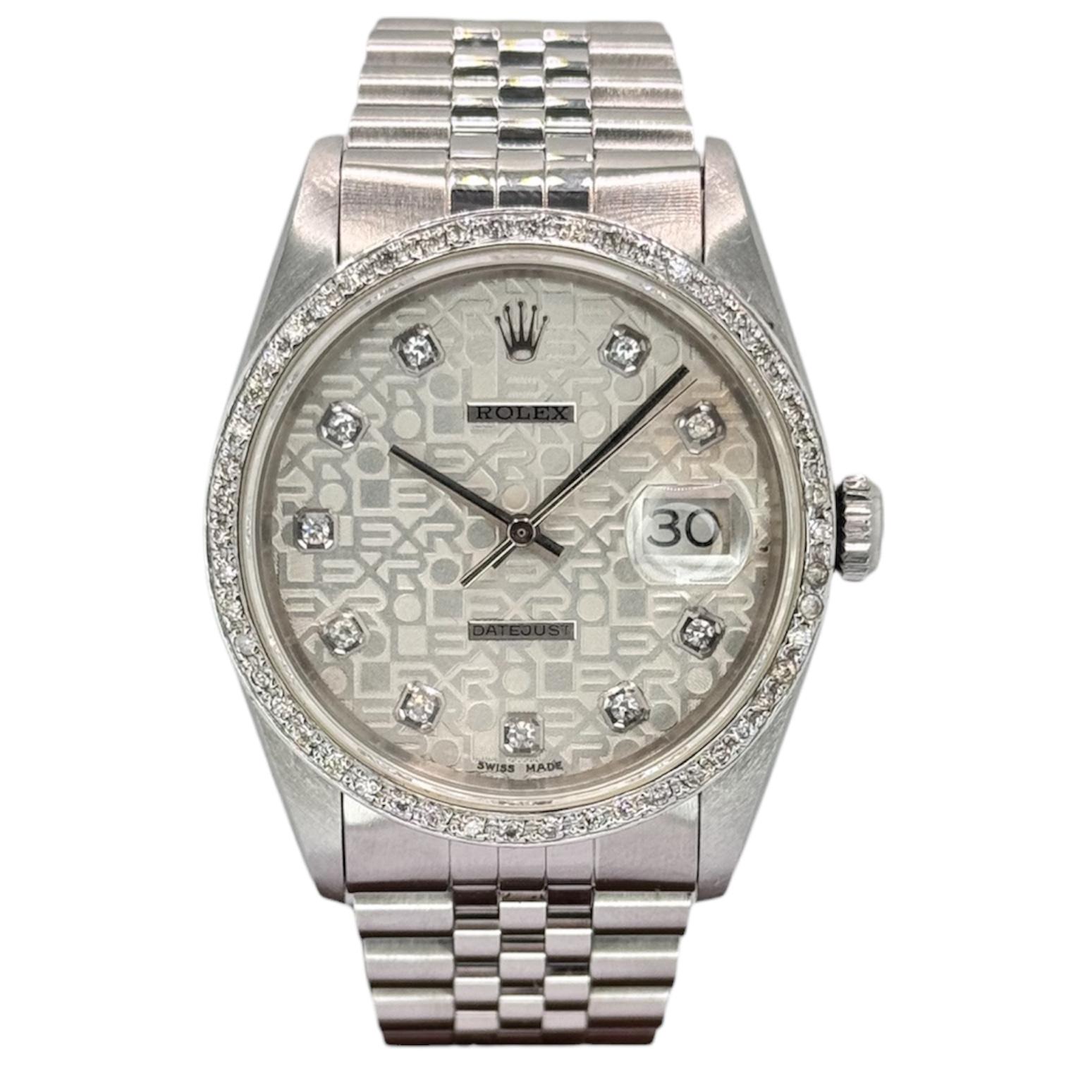 Rolex 16234 Computer Dial ,Diamond Index and Custom Bezel, 36mm