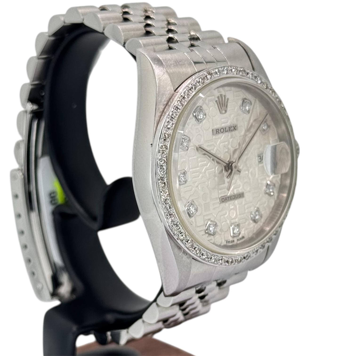 Rolex 16234 Computer Dial ,Diamond Index and Custom Bezel, 36mm