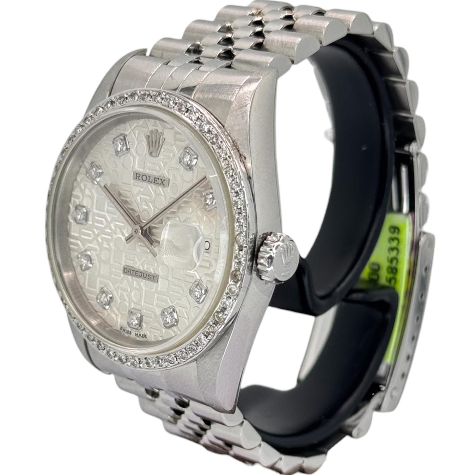 Rolex 16234 Computer Dial ,Diamond Index and Custom Bezel, 36mm Secondary image