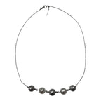 18KWG White and Black South Sea Pearl=8-9mm Necklace w/Jap Cert, 45cm