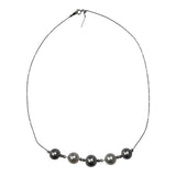 18KWG White and Black South Sea Pearl=8-9mm Necklace w/Jap Cert, 45cm