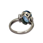 PT900 Aquamarine=3.48cts ,Diamond=0.2cts Ring w/Cert