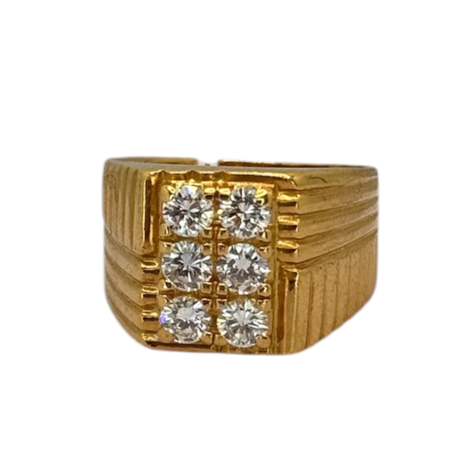 850YG Diamond 6=Appx 1cts Men Ring Main image