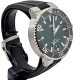 Oris 01.733.7766 Aquis Date Ceramic Green Bezel And Dial Automatic Watch , Full Set, 41mm