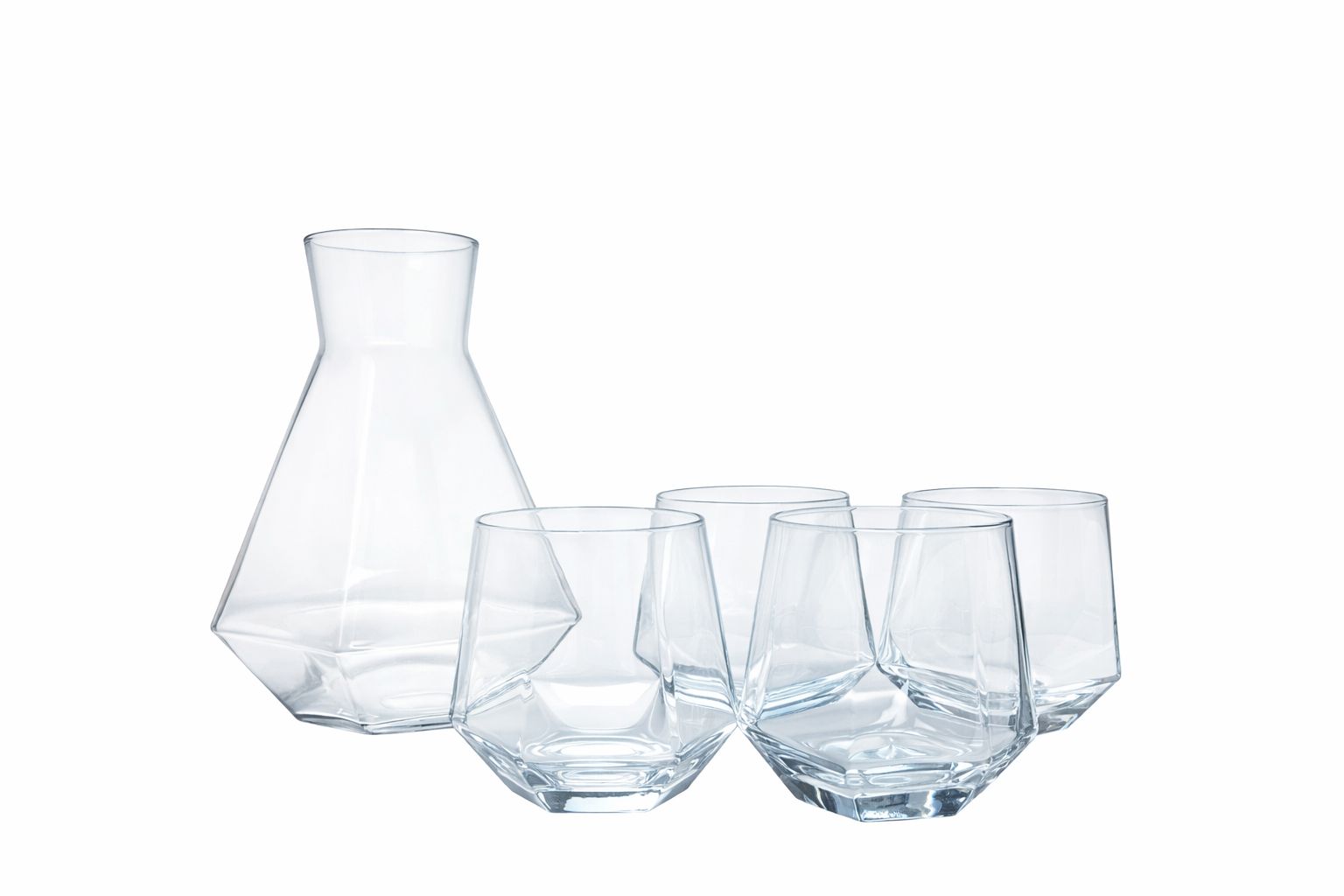Glass pithcer set Geometric set of 5pcs Main image