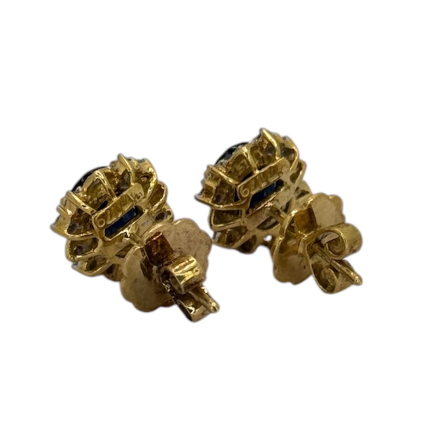 750YG Blue sapphire Diamond Earring Secondary image