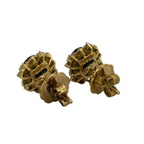 750YG Blue sapphire Diamond Earring