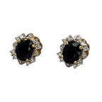 750YG Blue sapphire Diamond Earring