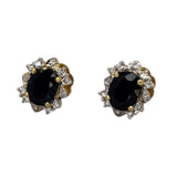 750YG Blue sapphire Diamond Earring