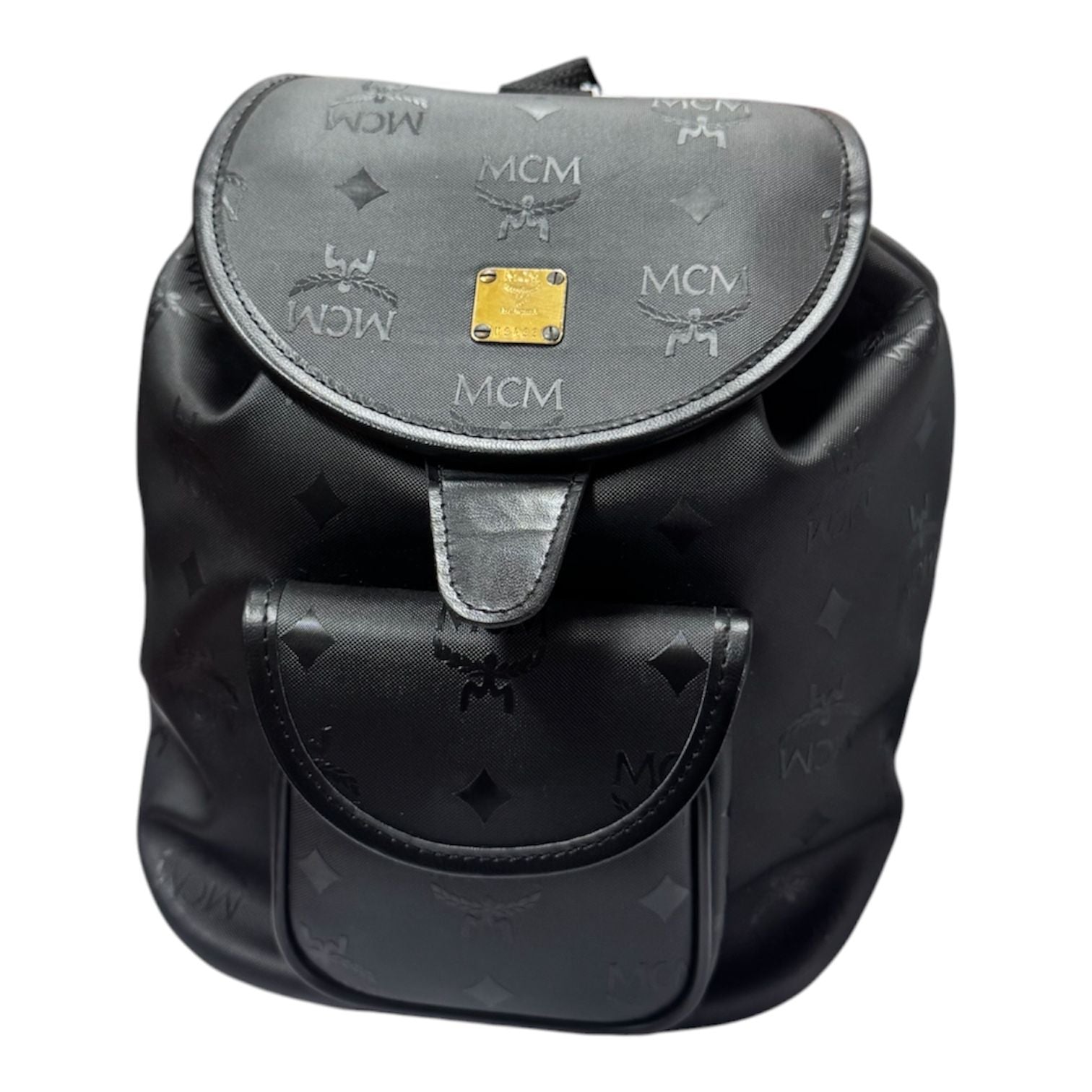 MCM Black Visetos Coated Canvas Backpack Main image