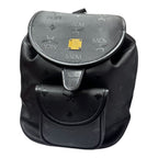 MCM Black Visetos Coated Canvas Backpack