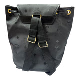 MCM Black Visetos Coated Canvas Backpack
