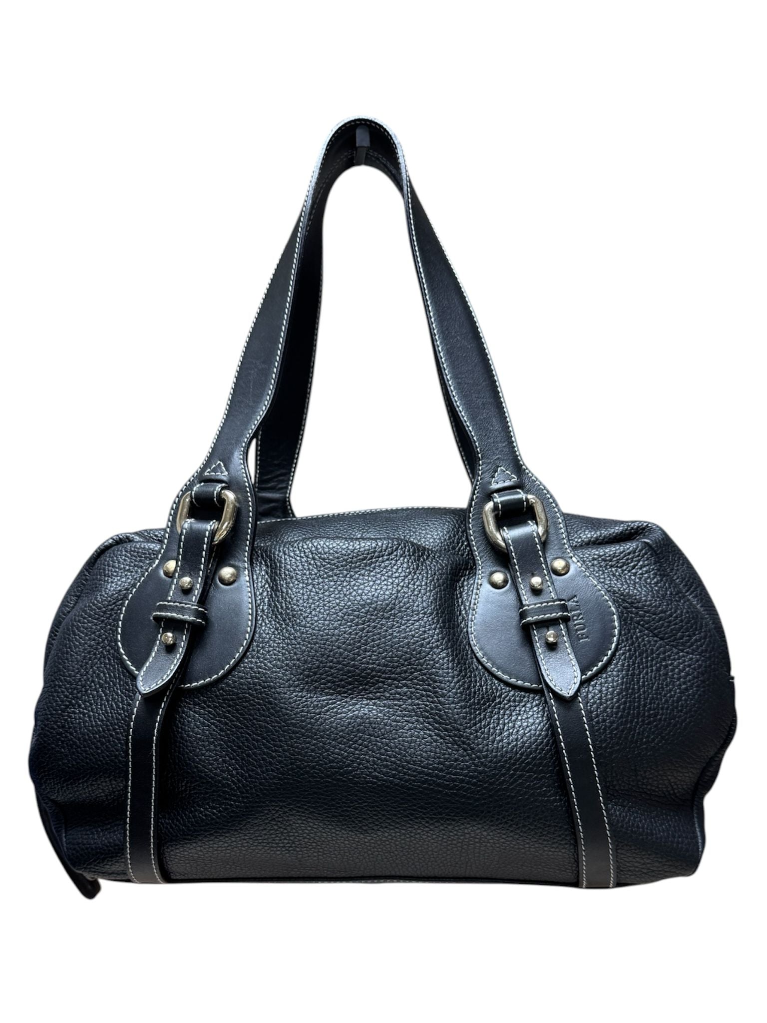 Furla Tote Bag Black Leather Twin Handle Main image