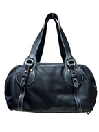 Furla Tote Bag Black Leather Twin Handle
