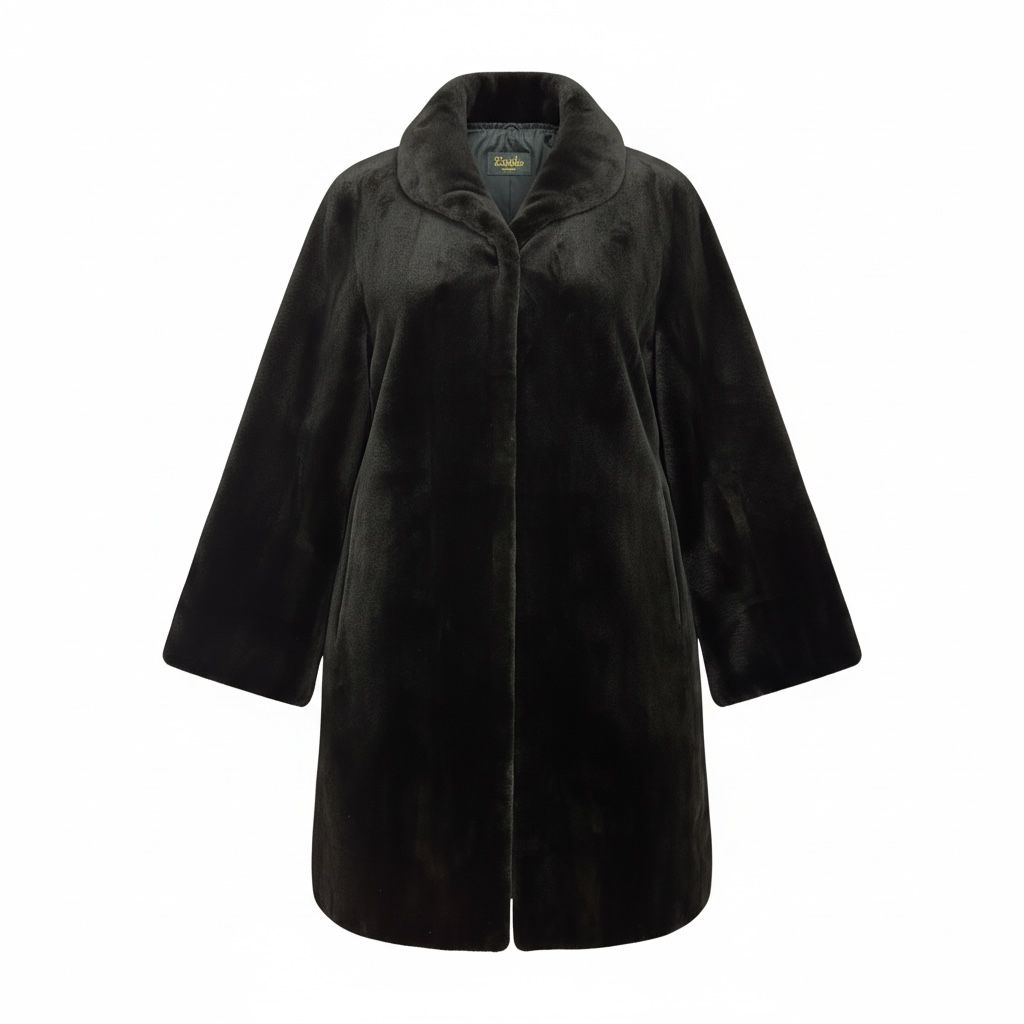 SAGA EYUDE Mink Fur Coat, Black