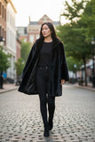SAGA EYUDE Mink Fur Coat, Black